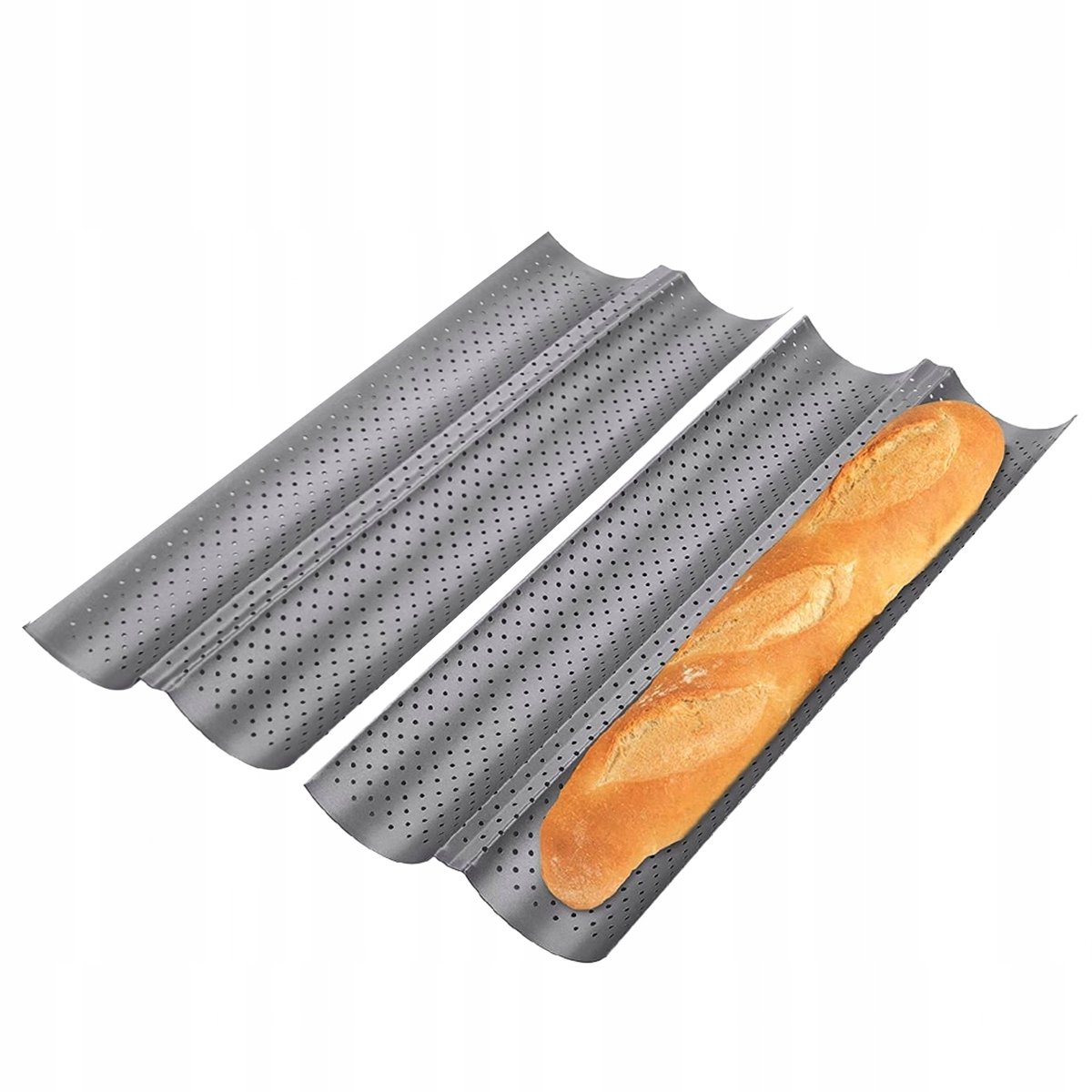 Bagetvorm voor 4 Baguettes - Geperforeerd & Antiaanbaklaag