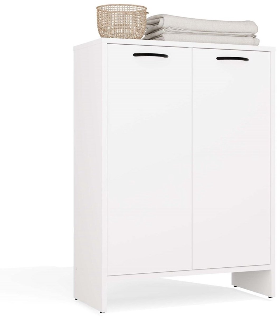 Badkamerkast nina met wasmand en zijkast wit