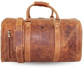 Fana Bags Leren Weekendtas Cognac - Reistas & Sporttas Echt Leer - Duffel Bag - Handbagage - Luxe Kwaliteit - Schouderband