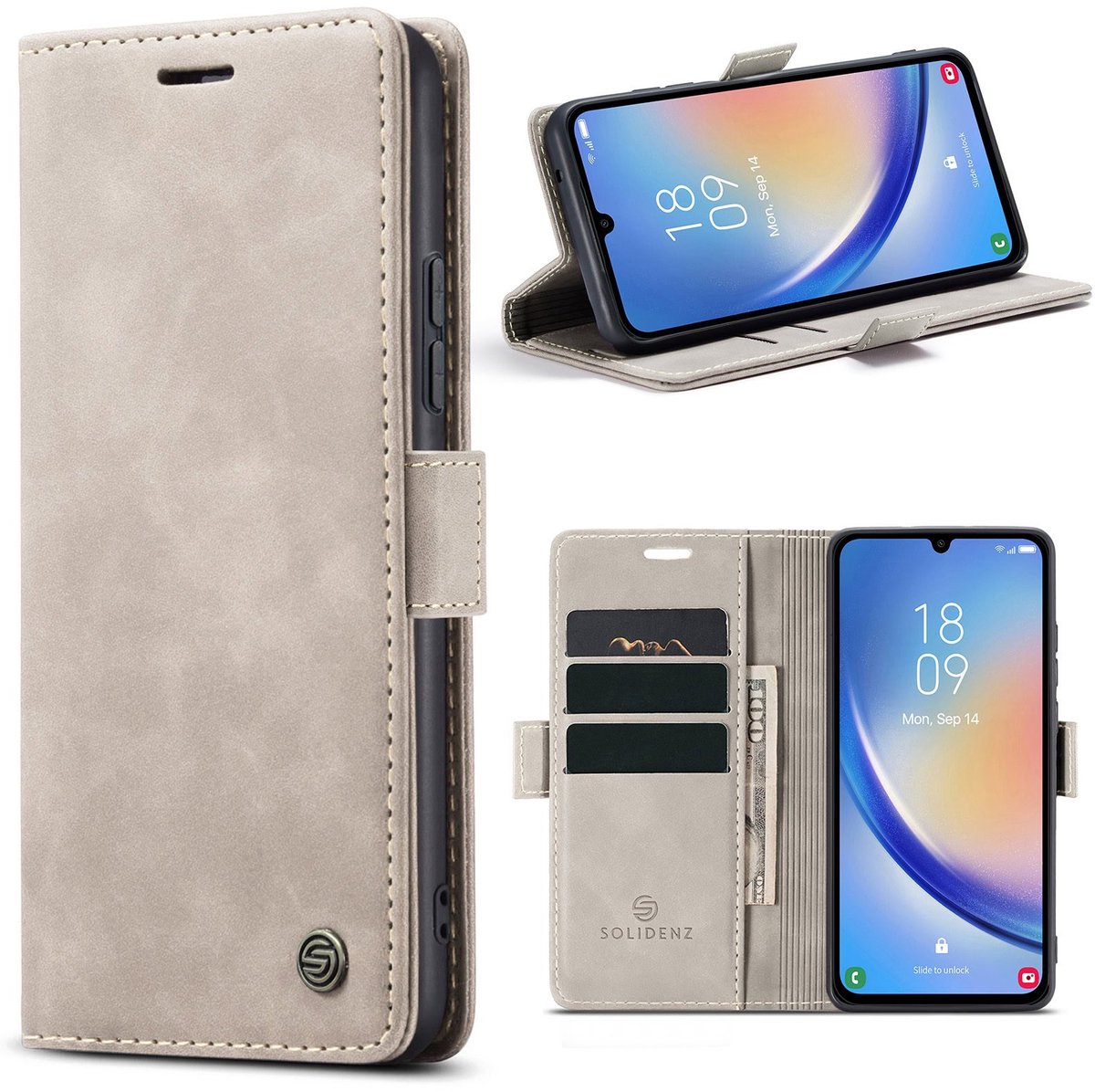Solidenz Hoesje - Geschikt voor Samsung Galaxy A16 - Urban Book - Beige