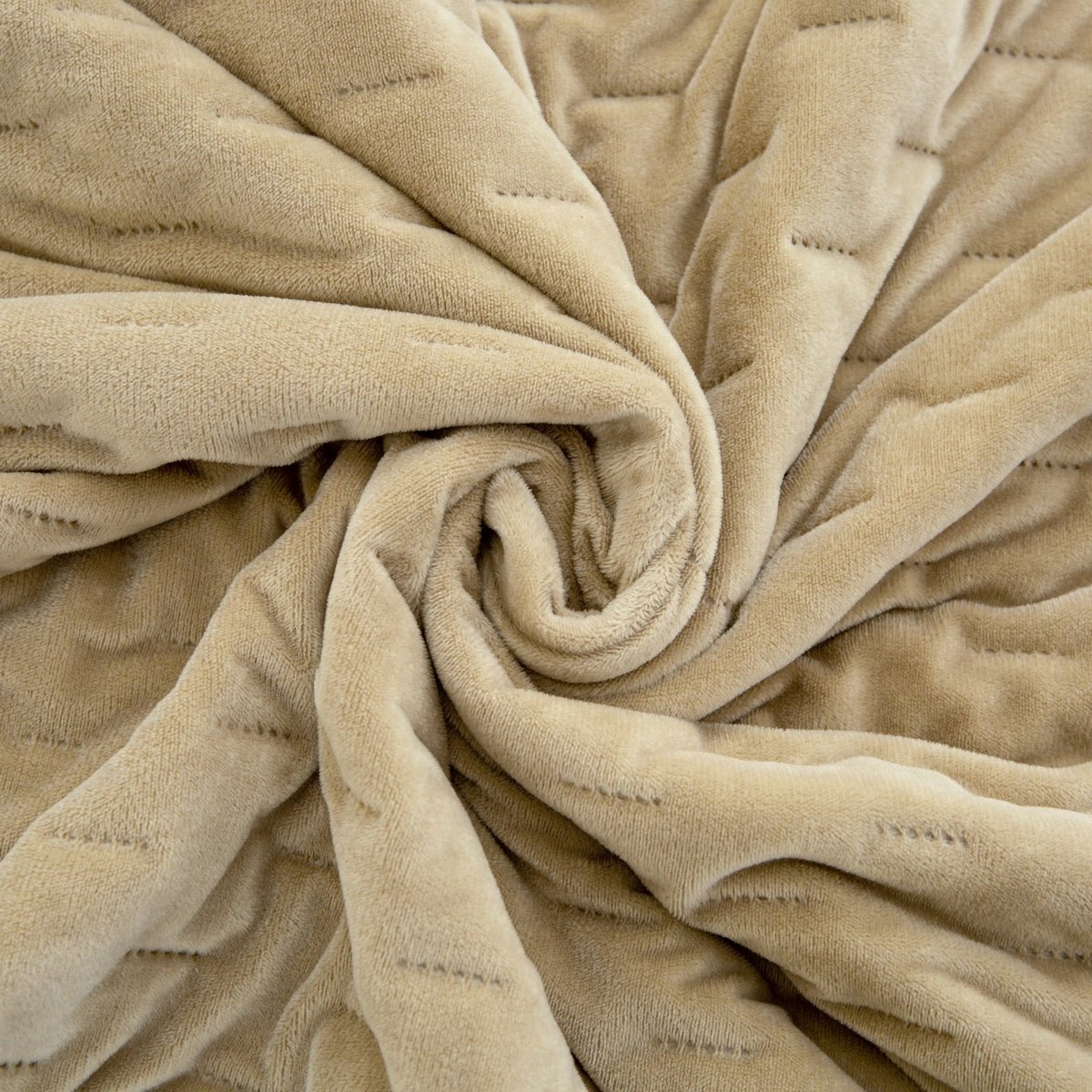 Luxe Wattenaarde Pluche Sprei Tommaso Beige 170x210 cm