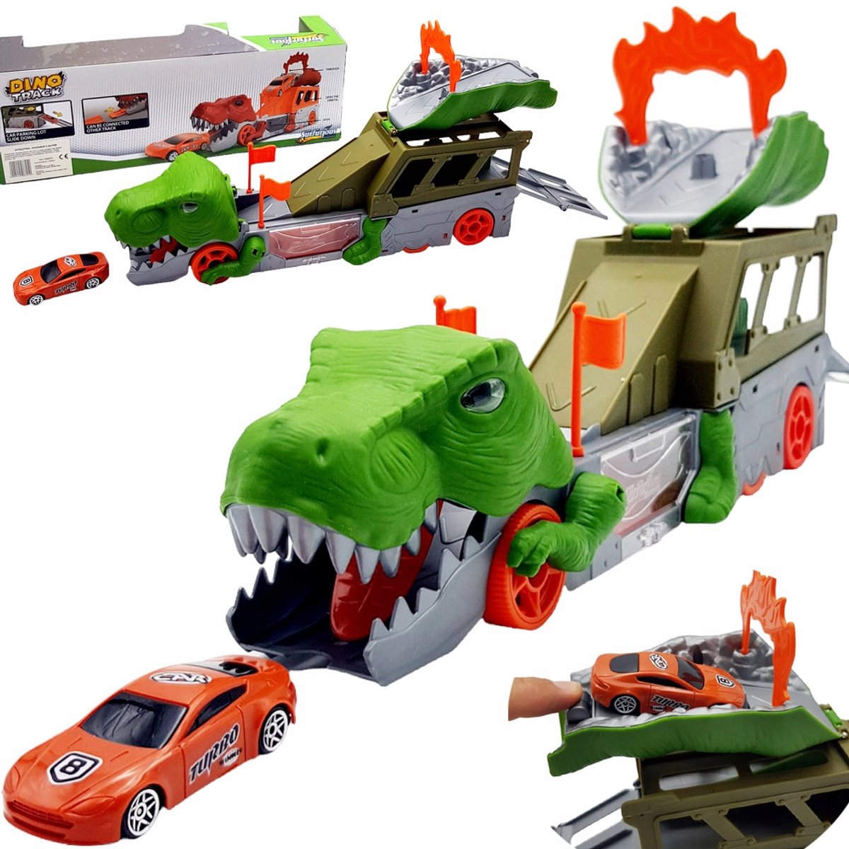 Dino Vrachtwagen met Lanceerder Speelgoed Auto TIR Set voor Kinderen
