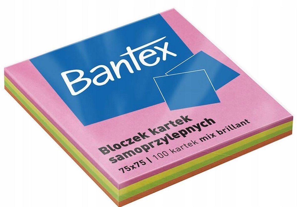 Bantex Notitieblokjes 75x75mm Mix Kleuren 100 Vel