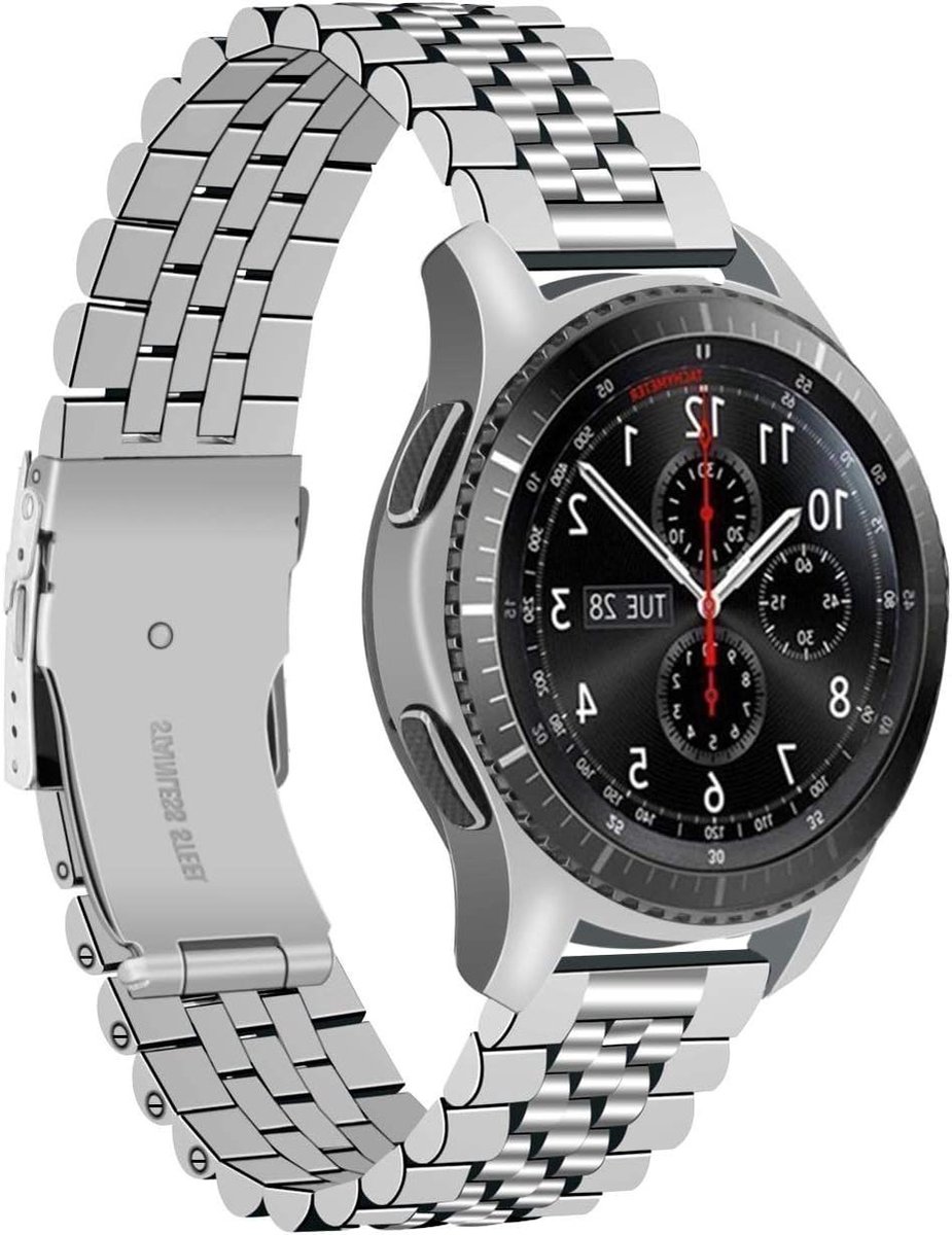 Roestvrijstalen horlogeband geschikt voor smartwatches met 22mm lugbreedte