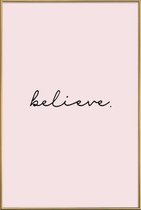 JUNIQE - Poster met kunststof lijst Believe -20x30 /Roze