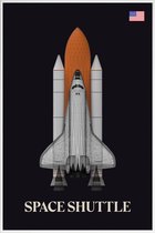 JUNIQE - Poster in kunststof lijst NASA space shuttle raket -20x30