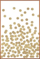 JUNIQE - Poster met kunststof lijst Gold Glitter -13x18 /Geel & Wit