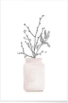 JUNIQE - Poster Winter Flower -20x30 /Wit & Zwart