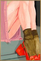 JUNIQE - Poster met kunststof lijst The Waiting Girl -30x45 /Kleurrijk