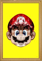 JUNIQE - Poster met houten lijst Super Plombier -30x45 /Geel