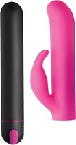 XR Brands XL Bullet and Rabbit Silicone Sleeve pink