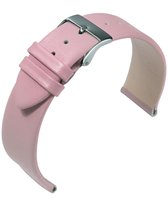 EULIT horlogeband - leer - 16 mm - roze - metalen gesp