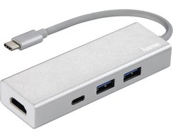 Hama USB-3.1-Type-C-hub 1:3 "Aluminium", 2x USB-A, USB-C, HDMI™, bus-powered