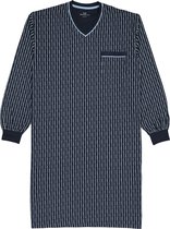 Gotzburg heren nachthemd - blauw met lichtblauw en wit dessin - Maat: XL