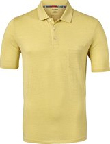 OLYMP modern fit poloshirt - linnen stretch - geel -  Maat: S