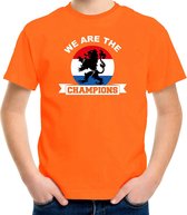 Oranje fan t-shirt voor kinderen - we are the champions - Holland / Nederland supporter - EK/ WK shirt / outfit 134/140