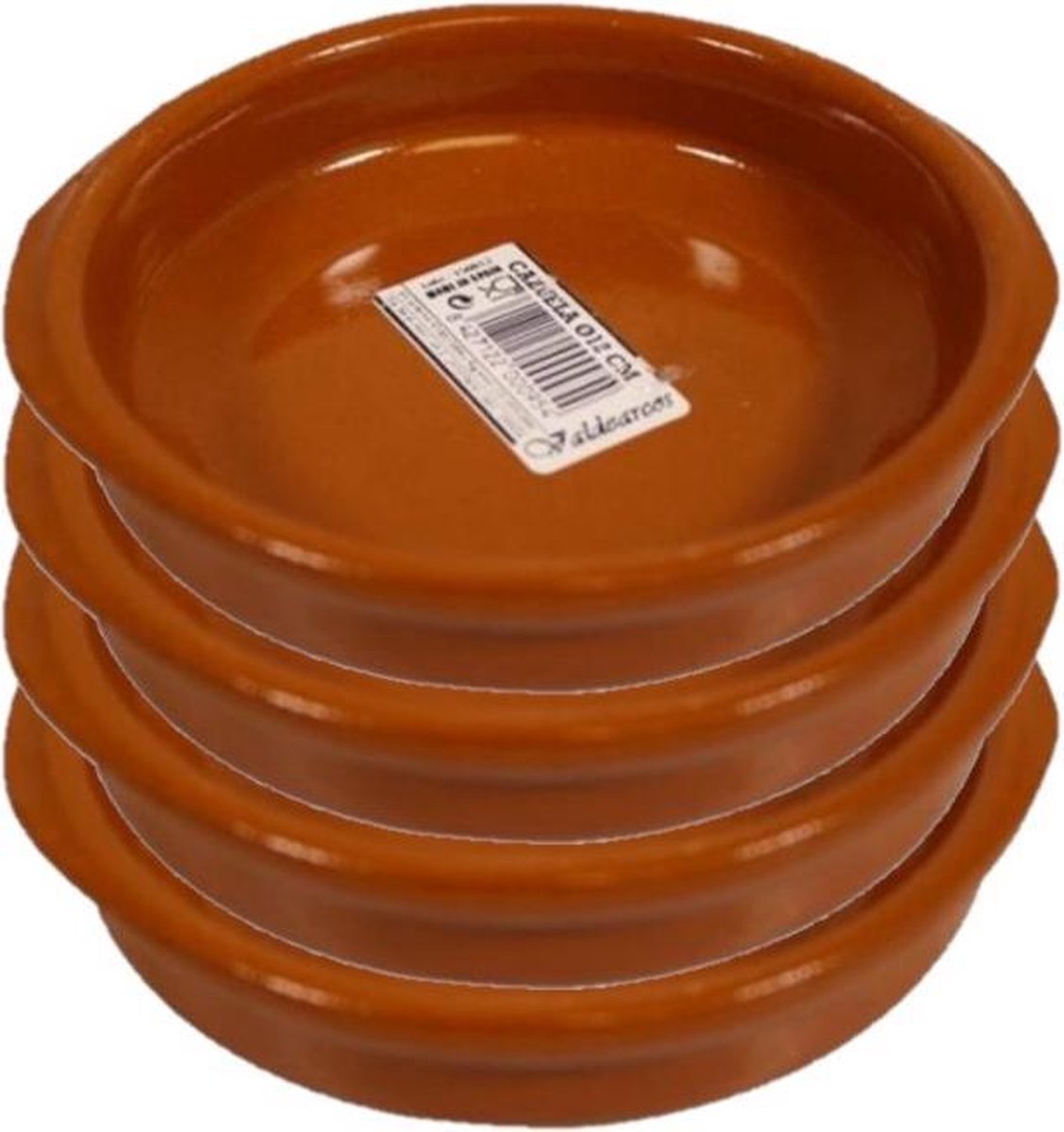 Set van 6x stuks tapas bakjes/schaaltjes Alicante met handvatten 12 cm - Tapas serveerschalen/borden/ovenschalen