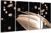 GroepArt - Glasschilderij - Tulp - Bruin, Zwart - 160x80cm 4Luik - Foto Op Glas - Geen Acrylglas Schilderij - 6000+ Glasschilderijen Collectie - Wanddecoratie