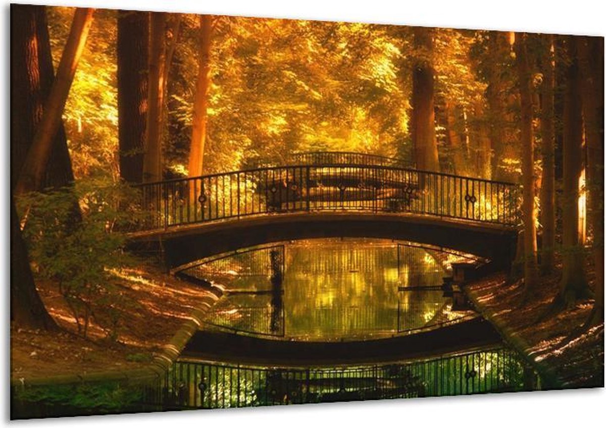 Glasschilderij Natuur - Bruin, Geel, Goud - 120x70cm 1Luik - Foto Op Glas - Geen Acrylglas Schilderij - GroepArt 6000+ Glasschilderijen Art Collectie - Wanddecoratie - Woonkamer - Slaapkamer