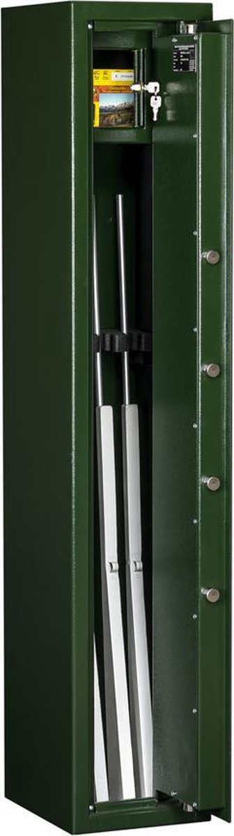 MustangSafes Wapenkluis MSG 1-04 S1 - 4 Wapenplaatsen - 124 cm Geweer lengte - Dubbelbaard Sleutelslot