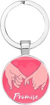 Akyol - Pinky promise Sleutelhanger - Vriendschap - Vriendin - Leuk kado voor je vriendin om te geven - 2,5 x 2,5 CM