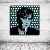 Pop Art Brian Ferry Canvas - 90 x 90 cm - Canvasprint - Op dennenhouten kader - Geprint Schilderij - Popart Wanddecoratie