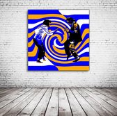Pop Art Pulp Fiction Dance Scene Canvas - 100 x 100 cm - Canvasprint - Op dennenhouten kader - Geprint Schilderij - Popart Wanddecoratie