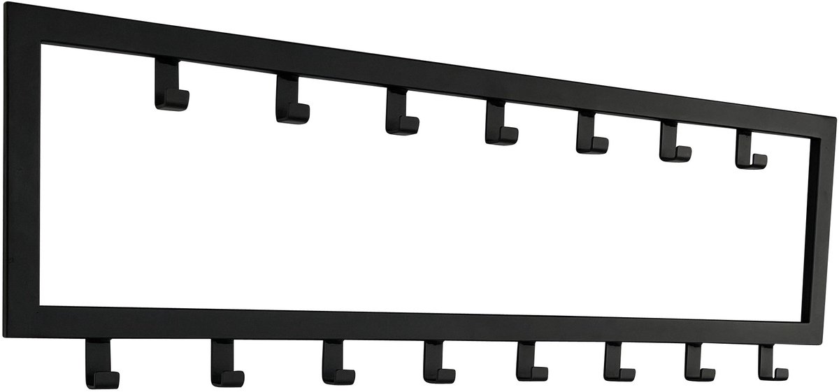 LT-Luce Wandkapstok 15 haken 90cm - Metaal Zwart - Muurkapstok - Ganghanger