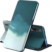 Voor Xiaomi Mi CC9 / A3 Lite Spanning Aquarel Patroon Huid Voel Magnetische Horizontale Flip PU Lederen Case met Houder (Groen)