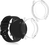 kwmobile 2x Hoes voor fitnesstracker voor Xiaomi Mi Watch Color Sports Edition - Siliconenhoes voor sporthorloge transparant