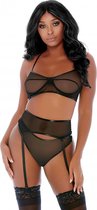 Compare and Contrast Lingerie Set - Zwart