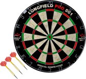 Dartbord set compleet van diameter 45.5 cm met 3x dartpijlen van 22 gram - Longfield professional - Darten