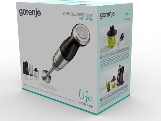 Gorenje HBC807QB 0,5 l Handmixer 800 W Zwart, Roestvrijstaal van Gorenje — afbeelding 3