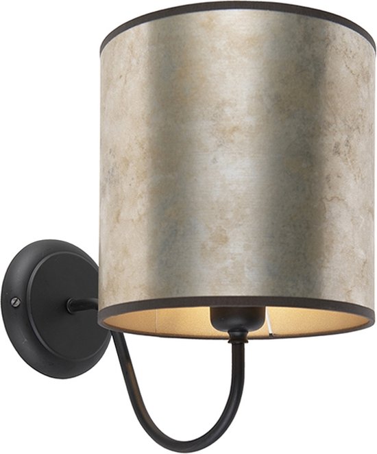 QAZQA - Klassieke Wandlamp voor binnen - 1 lichts - D 295 mm - Grijs - Woonkamer | Slaapkamer | Keuken