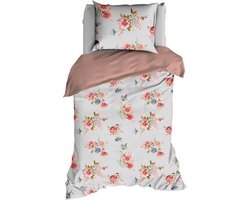 Satin d'Or Eileen - Dekbedovertrek - Eenpersoons - 140x200/220 cm - Silvercloud