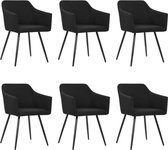Medina Eetkamerstoelen 6 st stof zwart