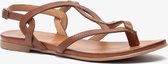 TwoDay leren dames sandalen - Cognac - Maat 42 - Echt leer