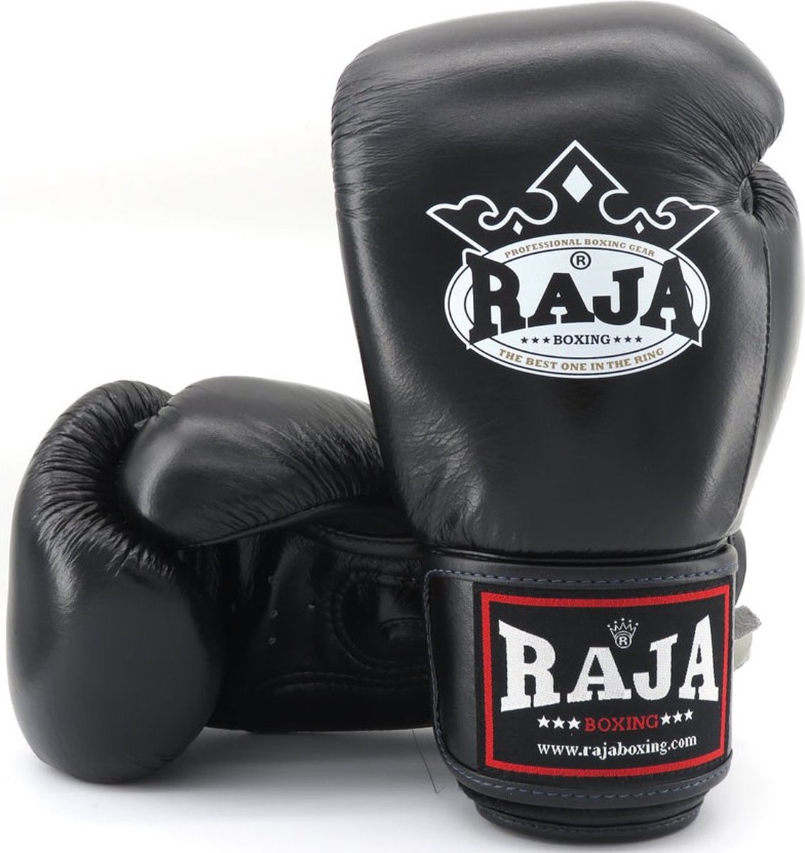 Raja Boxing Bokshandschoen Leder Zwart - 10 oz.