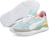 Puma Sneakers - Maat 38.5 - Unisex - lichtblauw - grijs - wit - roze - geel