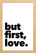 JUNIQE - Poster in houten lijst first love -40x60 /Zwart