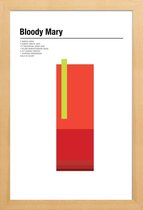 JUNIQE - Poster in houten lijst Bloody Mary - minimalistisch -20x30