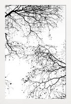 JUNIQE - Poster met houten lijst Black Branches 2 -13x18 /Wit & Zwart