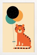 JUNIQE - Poster in houten lijst Time To Celebrate -30x45 /Ivoor &