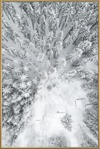 JUNIQE - Poster met kunststof lijst Calm Winter -13x18 /Grijs & Wit