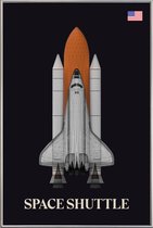 JUNIQE - Poster met kunststof lijst NASA space shuttle raket -30x45