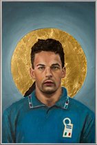 JUNIQE - Poster met kunststof lijst Football Icon - Roberto Baggio