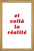 JUNIQE - Poster met houten lijst Realite No. 3 -40x60 /Rood & Wit