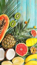 Zachte Luxe Strandlaken - 100x180cm - 100% Velours - Polyvelvet - Tropisch Fruit