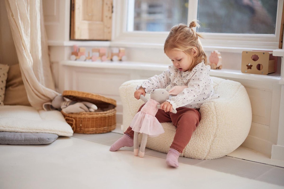 Lezen gebruiker laten vallen Jollein Kinderfauteuil Teddy - Cream White | bol.com