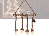Touwlamp hangdecoratie - 4 warm witte LED's